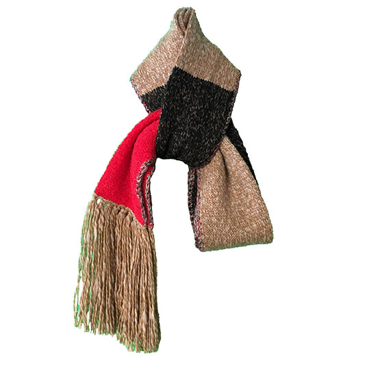 MAIA SCARF IN UPCYCLED CASHMERE TWEED CONTRAST RED